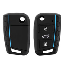 Load image into Gallery viewer, 3 Button Key Silicone Car Key Cases Cover Keychain Folding Remote Key Fob Protection For VW Golf 7 MK7 Accessories
