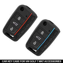 Load image into Gallery viewer, 3 Button Key Silicone Car Key Cases Cover Keychain Folding Remote Key Fob Protection For VW Golf 7 MK7 Accessories