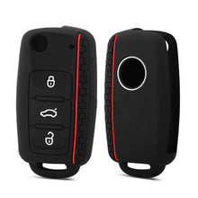 Load image into Gallery viewer, Silicone Car Key 3 Button Key Cases Cover Keychain Protection For VW Golf 4 5 6 7 Bora Jetta POLO MK4 MK6 Bora Passat B5 B6 Superb Tiguan Beetle Accessories