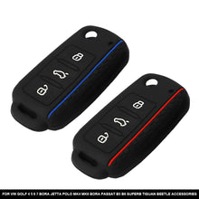 Load image into Gallery viewer, Silicone Car Key 3 Button Key Cases Cover Keychain Protection For VW Golf 4 5 6 7 Bora Jetta POLO MK4 MK6 Bora Passat B5 B6 Superb Tiguan Beetle Accessories