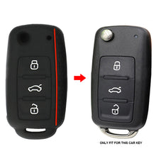 Load image into Gallery viewer, Silicone Car Key 3 Button Key Cases Cover Keychain Protection For VW Golf 4 5 6 7 Bora Jetta POLO MK4 MK6 Bora Passat B5 B6 Superb Tiguan Beetle Accessories