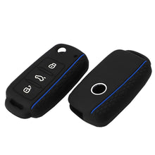 Load image into Gallery viewer, Silicone Car Key 3 Button Key Cases Cover Keychain Protection For VW Golf 4 5 6 7 Bora Jetta POLO MK4 MK6 Bora Passat B5 B6 Superb Tiguan Beetle Accessories