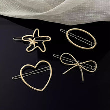 Load image into Gallery viewer, Simple Versatile Alloy Hollow Hair Clip Multiple Shaped Bangs Hairpin Headwear Hair Accessory for Female