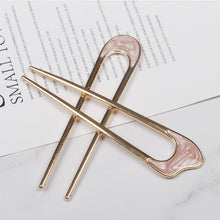 Load image into Gallery viewer, Simple Alloy U-shaped Hairpin Temperament Versatile Durable Updo Hairpin Headwear Hair Accessories for Women