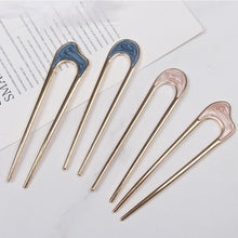 Load image into Gallery viewer, Simple Alloy U-shaped Hairpin Temperament Versatile Durable Updo Hairpin Headwear Hair Accessories for Women