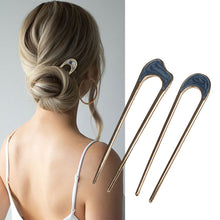 Load image into Gallery viewer, Simple Alloy U-shaped Hairpin Temperament Versatile Durable Updo Hairpin Headwear Hair Accessories for Women
