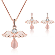 Load image into Gallery viewer, Alloy Rhinestone Pendant Necklace Earrings Set Fashionable Minimalist Necklace Earrings Women Jewelry Set