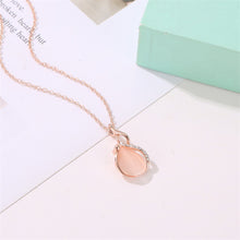 Load image into Gallery viewer, Crystal Cat's Eye Stone Necklace Earrings Set Stylish Minimalist Diamond Necklace Earrings Alloy Jewelry Set for Women