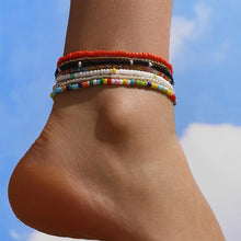 Load image into Gallery viewer, 6pcs/set Glass Rice Bead Anklet Versatile Creative Beaded Ankle Chain Colorful Beach Anklet Foot Jewelry for Women