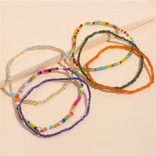 Load image into Gallery viewer, 6pcs/set Glass Rice Bead Anklet Versatile Creative Beaded Ankle Chain Colorful Beach Anklet Foot Jewelry for Women