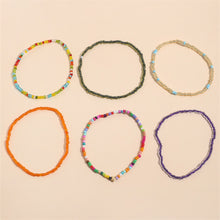 Load image into Gallery viewer, 6pcs/set Glass Rice Bead Anklet Versatile Creative Beaded Ankle Chain Colorful Beach Anklet Foot Jewelry for Women