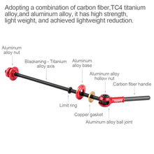 Load image into Gallery viewer, 1Pair Mountain Bike Quick Removal Rod Titanium Alloy Carbon Fiber Road Bicycle Wheel Set Flower Drum Pull Rod Quick Release Mtb Accessories