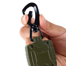 Load image into Gallery viewer, 1PC Catalpa Alloy Metal Buckle Key Chain Portable Anti-Theft Square Badge Reel With Retractable Steel Wire Outdoor Camping Climbing Fishing Supplies