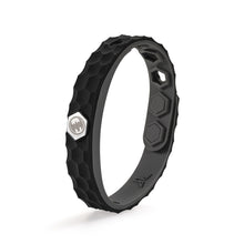 Load image into Gallery viewer, Hexagon Grain Silicone Negative Ion Bracelet Anti-Static Black Technology Energy Sport Adjustable Bracelet Justice League Superhero Style