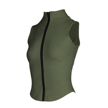Load image into Gallery viewer, Women Slim-Fit Sports Sleeveless Standing Tie Zipper Vest Running Fitness Stretch Tight Vest Wadding Sweat Quick Drying Yoga Clothes