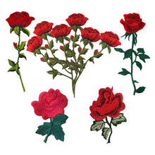 Load image into Gallery viewer, Embroidery Rose Flower Patch Applique DIY Crafts Sticker for Dress Bag Clothes Accessories Badges Sew On Sewing Accessories