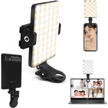 Load image into Gallery viewer, LED Mobile Phone Computer Fill-in Light Adjustable Portable LED Lamp Rechargeable Clip Fill Video Light For Live Selfie Meeting