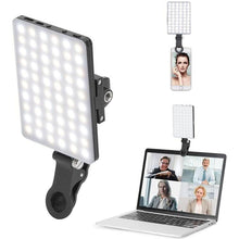 Load image into Gallery viewer, LED Mobile Phone Computer Fill-in Light Adjustable Portable LED Lamp Rechargeable Clip Fill Video Light For Live Selfie Meeting