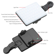 Load image into Gallery viewer, LED Mobile Phone Computer Fill-in Light Adjustable Portable LED Lamp Rechargeable Clip Fill Video Light For Live Selfie Meeting