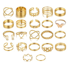 Load image into Gallery viewer, 18pcs/22pcs/23pcs x Rings Pink Pearl Love Ring Ring Opening Adjustable Index Finger Ring Female Tail Ring Women Accessories