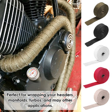 Load image into Gallery viewer, 5M Roll Motorcycle Exhaust Heat Shield Thermal Exhaust Tape Fiberglass Heat Wrap Pipe Heat Insulation Motorcycle Accessories