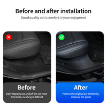 Load image into Gallery viewer, 2Pcs Rear Door Sill Protector Scuff Plate Cover Door Inner Sill Cover ABS Decal Sticker For Tesla Model Y 2021 2022