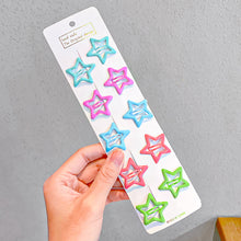 Load image into Gallery viewer, 10pcs/set Cute Colorful Star Shape Hair Clips for Girls Children Lovely Star Hairpins Kids BB Pins Barrettes Hair Accessories