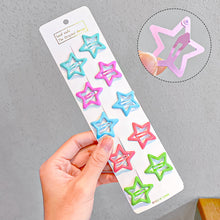 Load image into Gallery viewer, 10pcs/set Cute Colorful Star Shape Hair Clips for Girls Children Lovely Star Hairpins Kids BB Pins Barrettes Hair Accessories