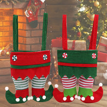 Load image into Gallery viewer, 1Pc Christmas Bags Elf Candy Bag Velvet Santa Claus Pants Bags Christmas Stocking Holiday Party Decor Gifts Holder Christmas Socks