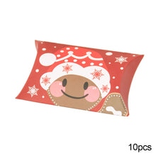 Load image into Gallery viewer, 10Pcs Christmas Candy Pillow Shape Box Handmade Biscuit Santa Claus Packaging Boxes Party Supplies