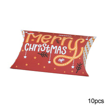 Load image into Gallery viewer, 10Pcs Christmas Candy Pillow Shape Box Handmade Biscuit Santa Claus Packaging Boxes Party Supplies