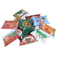 Load image into Gallery viewer, 10Pcs Christmas Candy Pillow Shape Box Handmade Biscuit Santa Claus Packaging Boxes Party Supplies