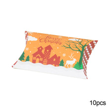 Load image into Gallery viewer, 10Pcs Christmas Candy Pillow Shape Box Handmade Biscuit Santa Claus Packaging Boxes Party Supplies