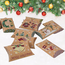 Load image into Gallery viewer, 10Pcs Christmas Candy Pillow Shape Box Handmade Biscuit Santa Claus Packaging Boxes Party Supplies
