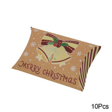 Load image into Gallery viewer, 10Pcs Christmas Candy Pillow Shape Box Handmade Biscuit Santa Claus Packaging Boxes Party Supplies