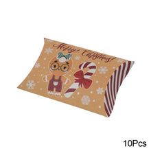 Load image into Gallery viewer, 10Pcs Christmas Candy Pillow Shape Box Handmade Biscuit Santa Claus Packaging Boxes Party Supplies