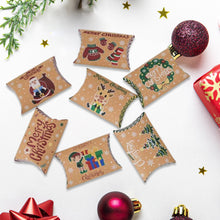 Load image into Gallery viewer, 10Pcs Christmas Candy Pillow Shape Box Handmade Biscuit Santa Claus Packaging Boxes Party Supplies