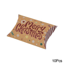 Load image into Gallery viewer, 10Pcs Christmas Candy Pillow Shape Box Handmade Biscuit Santa Claus Packaging Boxes Party Supplies