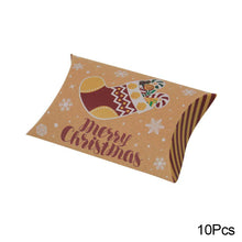Load image into Gallery viewer, 10Pcs Christmas Candy Pillow Shape Box Handmade Biscuit Santa Claus Packaging Boxes Party Supplies