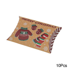 Load image into Gallery viewer, 10Pcs Christmas Candy Pillow Shape Box Handmade Biscuit Santa Claus Packaging Boxes Party Supplies