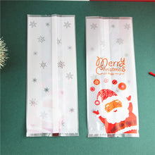 Load image into Gallery viewer, 50Pcs Flat Style Christmas Santa Claus Cookie Candy Bags DIY Gift Packaging Bags Xmas Party Decoration Favors