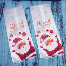 Load image into Gallery viewer, 50Pcs Flat Style Christmas Santa Claus Cookie Candy Bags DIY Gift Packaging Bags Xmas Party Decoration Favors