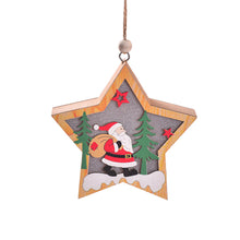 Load image into Gallery viewer, 1Pc Christmas LED Luminous Wooden Snowman Christmas Tree Ornament Hanging Pendant Night Light Ornaments Glowing Small Pendant