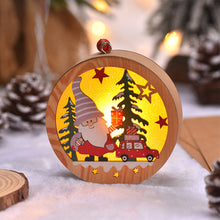 Load image into Gallery viewer, 1Pc Christmas LED Luminous Wooden Snowman Christmas Tree Ornament Hanging Pendant Night Light Ornaments Glowing Small Pendant