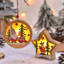 Load image into Gallery viewer, 1Pc Christmas LED Luminous Wooden Snowman Christmas Tree Ornament Hanging Pendant Night Light Ornaments Glowing Small Pendant