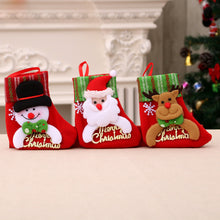 Load image into Gallery viewer, 1Pc New Year Christmas Stockings Socks with Snowman Santa Elk Bear Printing Xmas Candy Gift Bag Fireplace Xmas Tree Decoration