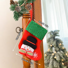 Load image into Gallery viewer, 1Pc New Year Christmas Stockings Socks with Snowman Santa Elk Bear Printing Xmas Candy Gift Bag Fireplace Xmas Tree Decoration
