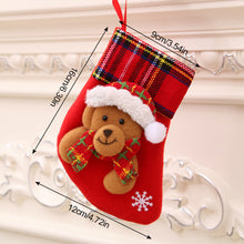 Load image into Gallery viewer, 1Pc New Year Christmas Stockings Socks with Snowman Santa Elk Bear Printing Xmas Candy Gift Bag Fireplace Xmas Tree Decoration