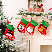 Load image into Gallery viewer, 1Pc New Year Christmas Stockings Socks with Snowman Santa Elk Bear Printing Xmas Candy Gift Bag Fireplace Xmas Tree Decoration