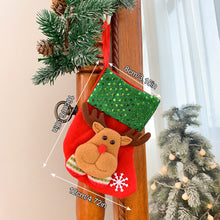 Load image into Gallery viewer, 1Pc New Year Christmas Stockings Socks with Snowman Santa Elk Bear Printing Xmas Candy Gift Bag Fireplace Xmas Tree Decoration